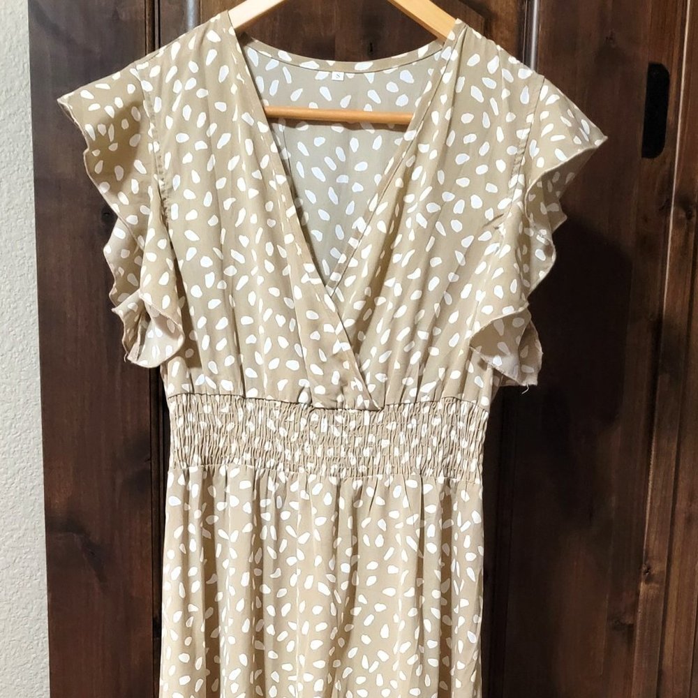 Tan and White Summer dress
